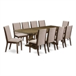 East West Furniture Wood Table and 10 Light Tan Chair in Distressed Jacobean