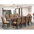 East West Furniture Dining Table and 10 Light Sable Chair in Antique Walnut