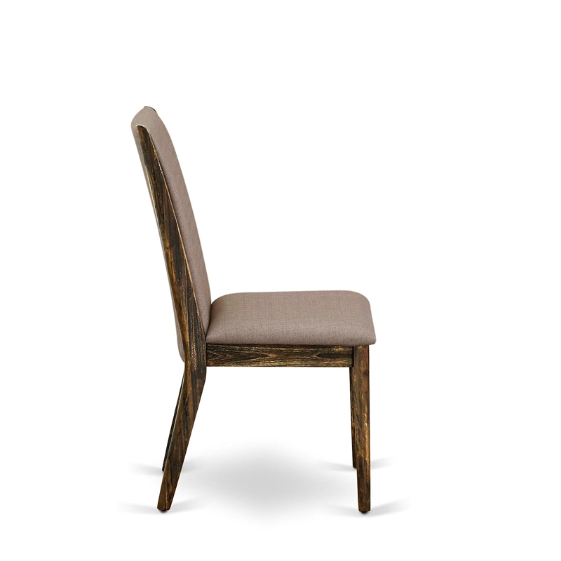 East West Furniture Kitchen Table and 10 Dark Khaki Chair in Antique Walnut