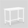 East West Furniture Table/2 Stools/1 Bench in Wire Brushed Bright White