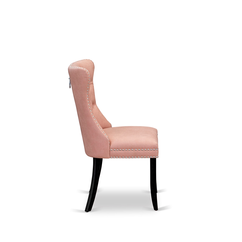 East West Furniture 5-Piece Modern Dining Table Set in Black/Beige Red