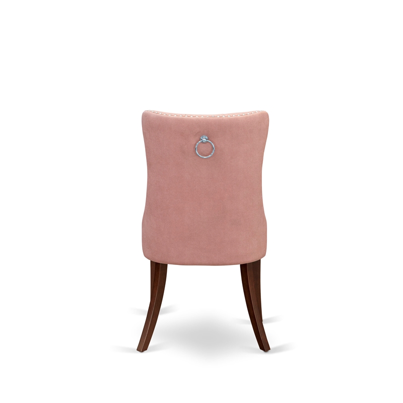 East West Furniture 5-Piece Dining Room Set in Mahogany/Beige Red