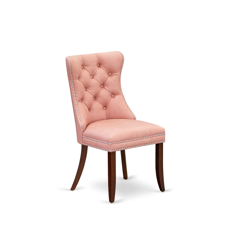 East West Furniture 5-Piece Dining Room Set in Mahogany/Beige Red