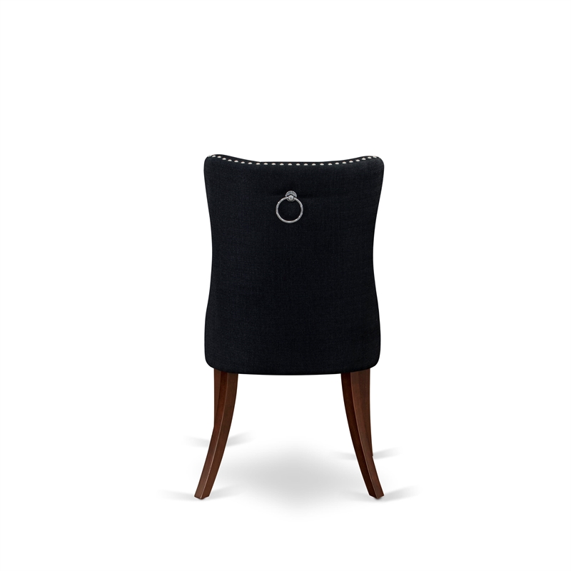 East West Furniture 5-Piece Dining Room Set in Mahogany/Black