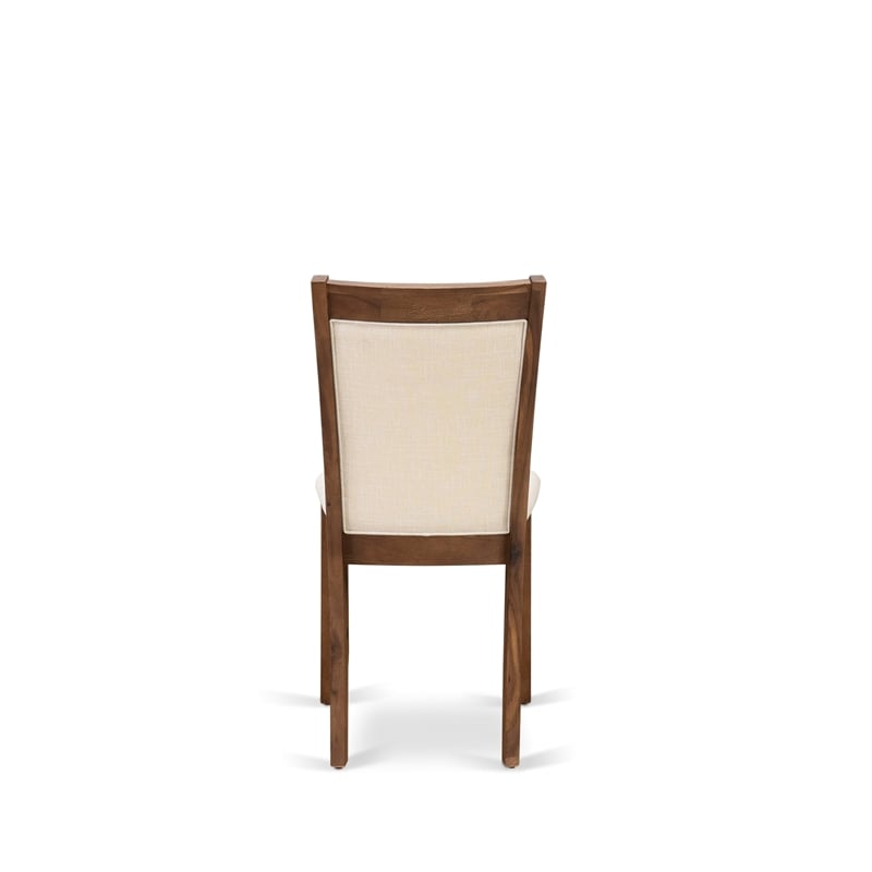 East West Furniture 3-Piece Dining Table Set  in Antique Walnut/Light Beige