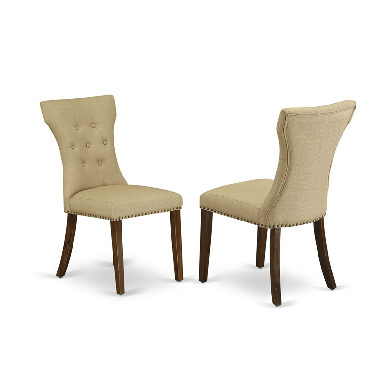 East West Furniture 3-Piece Dining Table Set  in Antique Walnut/Brown