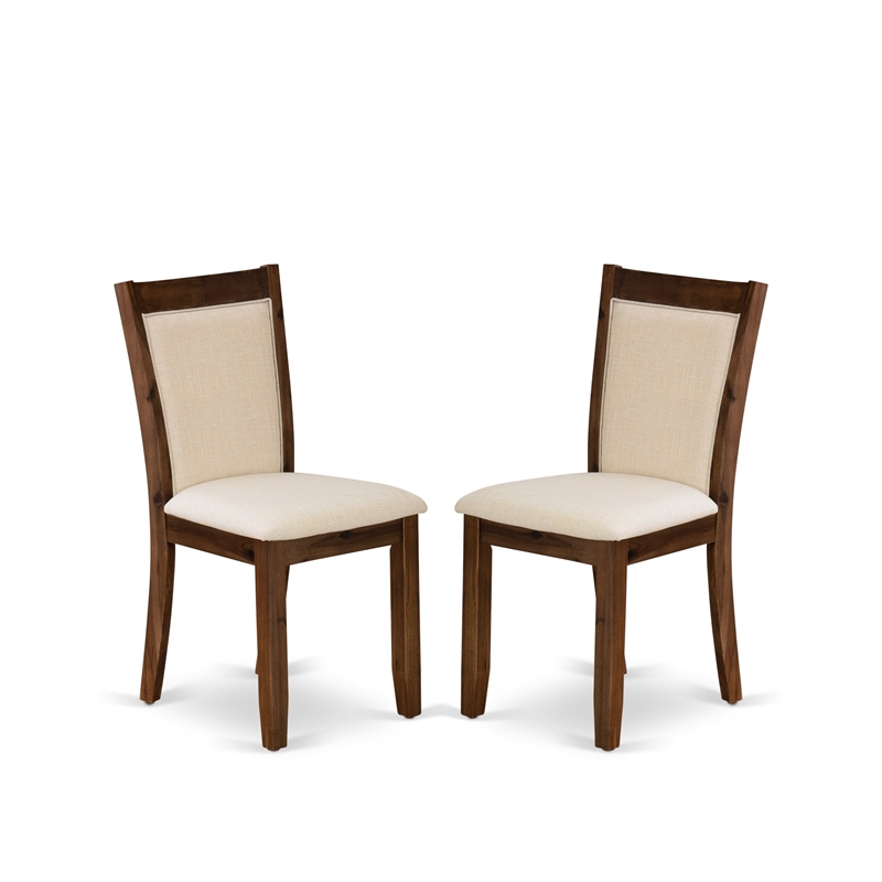 East West Furniture 3-Piece Kitchen Set in Antique Walnut/Light Beige