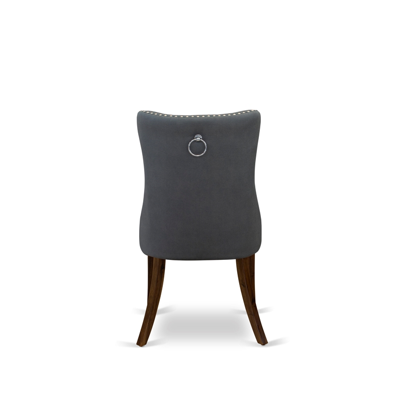 East West Furniture 3-Piece Dining Set in Antique Walnut/Platinum Gray