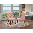 East West Furniture Faux Leather Parson Dining Chair in Beige Red (Set of 2)