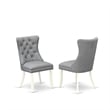 East West Furniture Parson Dining Chair in Linen White/Light Gray (Set of 2)