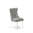 East West Furniture Parson Dining Chair in Linen White/Light Gray (Set of 2)