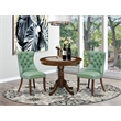East West Furniture 3-Piece Kitchen Table Set in Antique Walnut/Willow Green