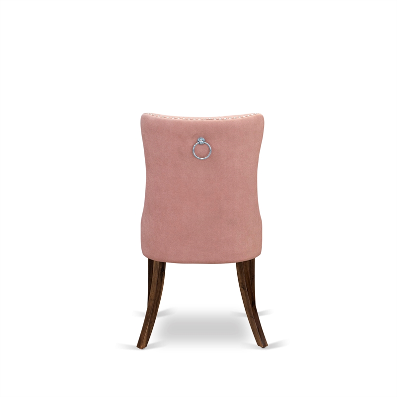 East West Furniture 3-Piece Dining Set in Antique Walnut/Beige Red