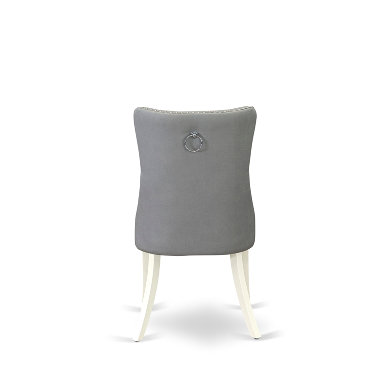 East West Furniture 3-Piece Dining Set in Linen White/Light Gray