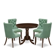 East West Furniture 5-Piece Kitchen Table Set in Antique Walnut/Willow Green
