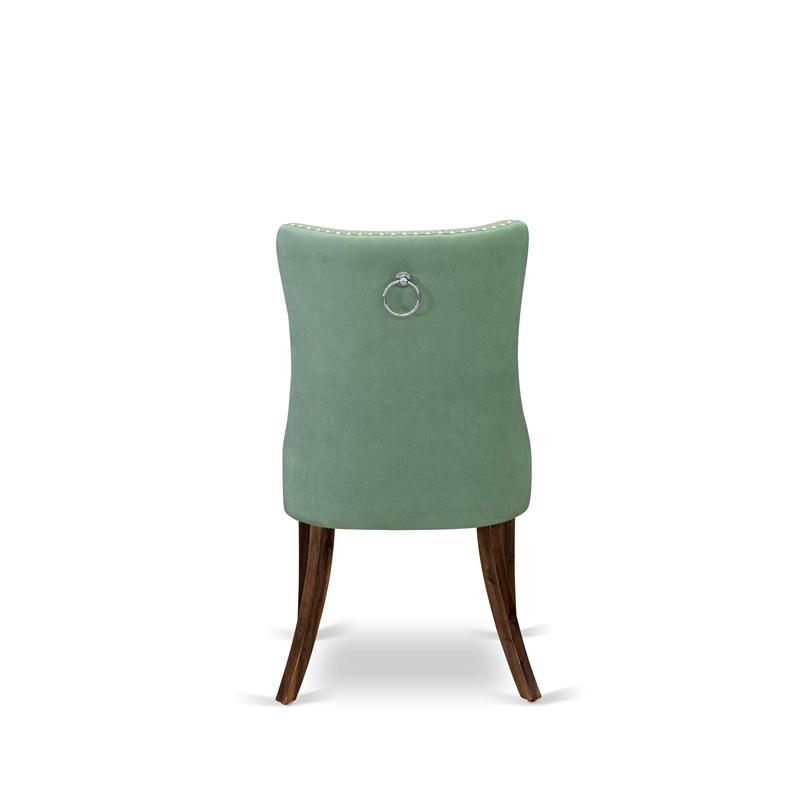 East West Furniture 5-Piece Kitchen Table Set in Antique Walnut/Willow Green