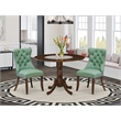 East West Furniture 3-Piece Kitchen Table Set in Antique Walnut/Willow Green