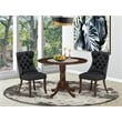 East West Furniture 3-Piece Dinette Set in Antique Walnut/Dark Gray