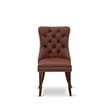 East West Furniture 3-Piece Dining Table Set in Antique Walnut/Burgundy