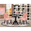 East West Furniture 3-Piece Kitchen Table Set in Black/Beige Red