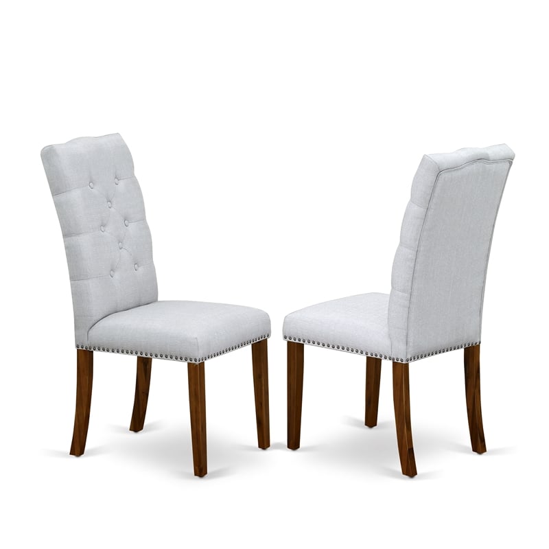 East West Furniture 5-Piece Dinette Set for Small Spaces in Antique Walnut/Gray