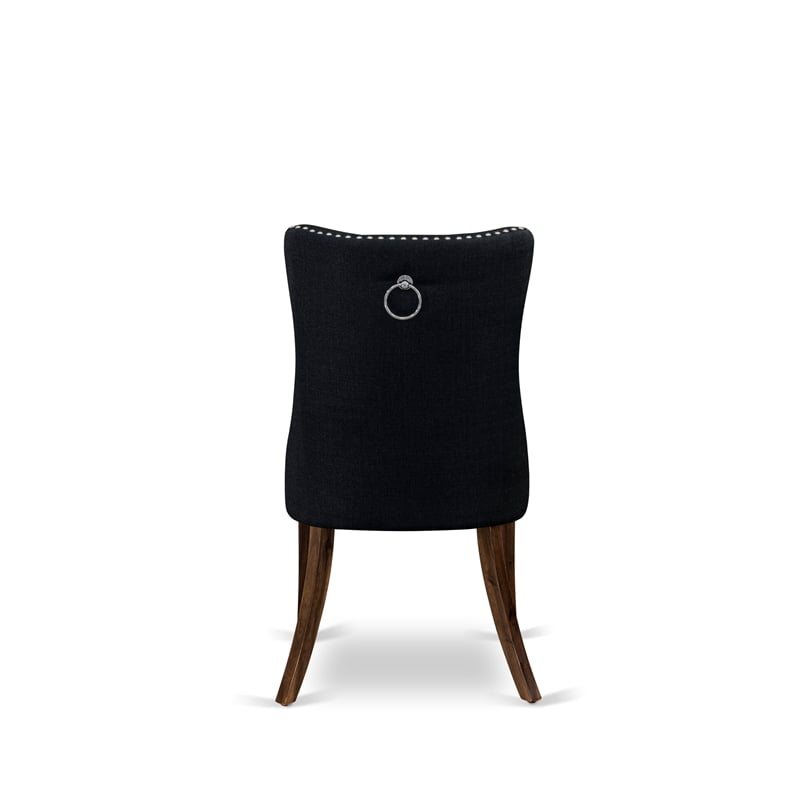 East West Furniture 3-Piece Kitchen Table Set in Antique Walnut/Black