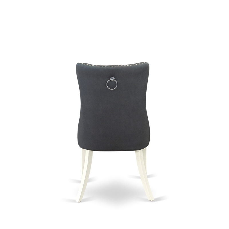 East West Furniture Faux Leather Parson Dining Chair in Platinum Gray (Set of 2)