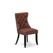 East West Furniture Faux Leather Parson Dining Chair in Burgundy (Set of 2)