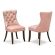 East West Furniture Faux Leather Parson Dining Chair in Beige Red (Set of 2)