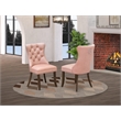 East West Furniture Faux Leather Parson Dining Chair in Beige Red (Set of 2)