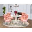 East West Furniture 5-Piece Kitchen Table Set in Linen White/Beige Red