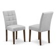 East West Furniture Faux Leather Parson Dining Chair in Light Gray (Set of 2)