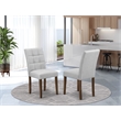 East West Furniture Faux Leather Parson Dining Chair in Light Gray (Set of 2)