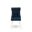 East West Furniture 5-Piece Dining Room Set in Linen White/Navy Blue