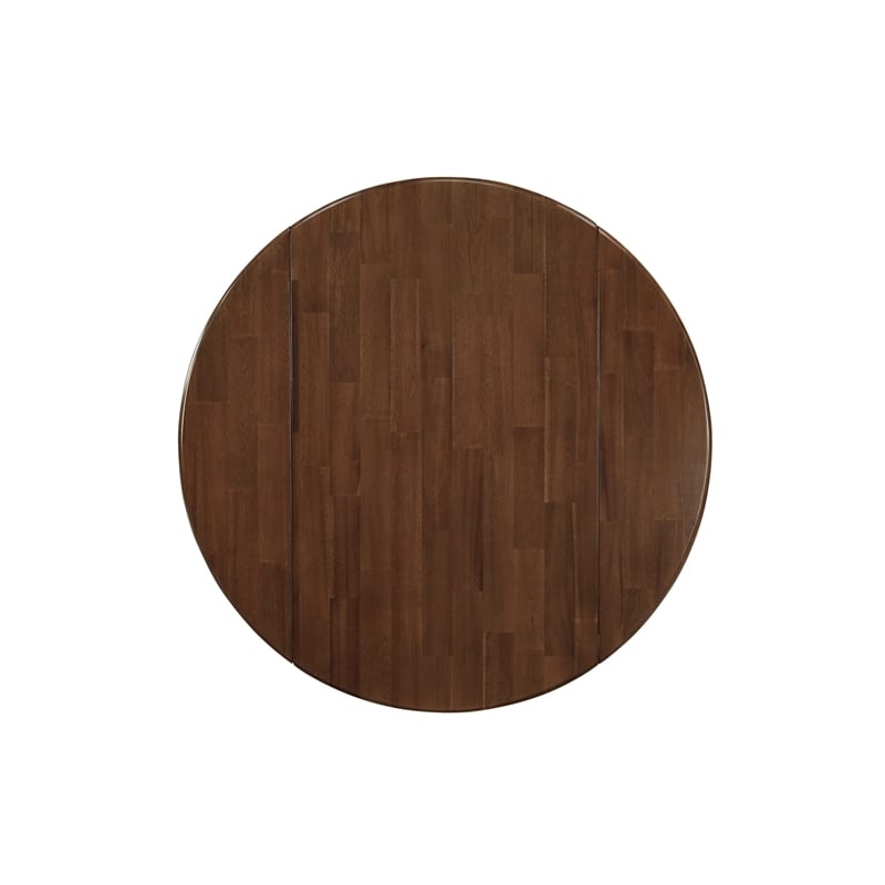 East West Furniture 3-Piece Dining Table Set in Antique Walnut/Light Beige