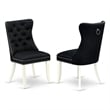 East West Furniture Linen Fabric Parson Dining Chair in Black (Set of 2)