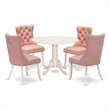 East West Furniture 5-Piece Dining Set in Linen White/Beige Red