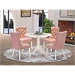East West Furniture 5-Piece Dining Set in Linen White/Beige Red