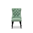 East West Furniture Faux Leather Parson Dining Chair in Willow Green (Set of 2)