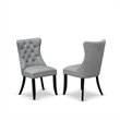East West Furniture Parson Dining Chair Wirebrushed Black/Light Gray (Set of 2)