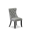 East West Furniture Parson Dining Chair Wirebrushed Black/Light Gray (Set of 2)