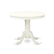 East West Furniture 3-Piece Dining Set in Linen White/Platinum Gray
