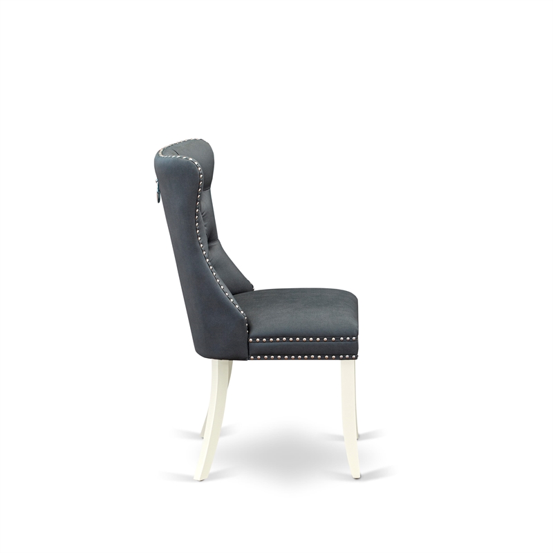 East West Furniture 3-Piece Dining Set in Linen White/Platinum Gray