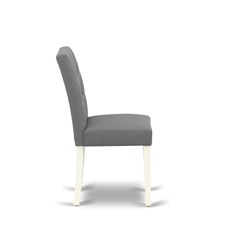 East West Furniture Faux Leather Parson Dining Chair in Platinum Gray (Set of 2)