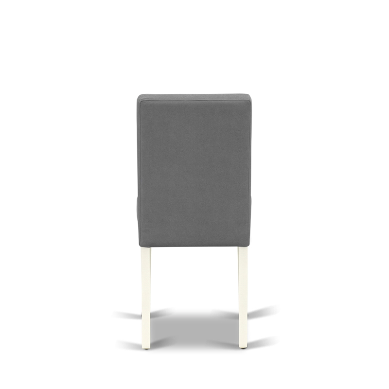 East West Furniture Faux Leather Parson Dining Chair in Platinum Gray (Set of 2)