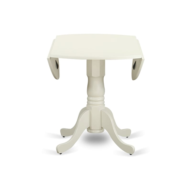 East West Furniture 5-Piece Dinette Set for Small Spaces in Linen White/Burgundy