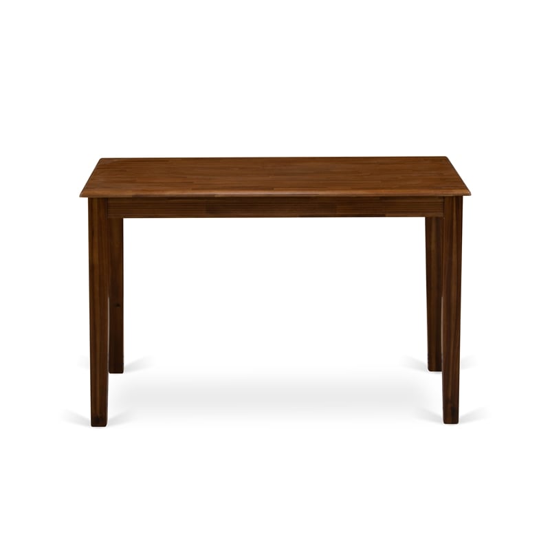 East West Furniture 3-Piece Dining Set in Burgundy/Antique Walnut