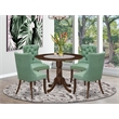 East West Furniture 5-Piece Dining Table Set in Antique Walnut/Willow Green
