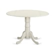 East West Furniture 5-Piece Dining Table Set  in Linen White/Navy Blue