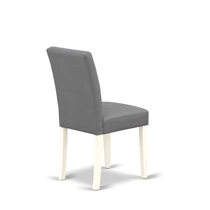 East West Furniture 3-Piece Dining Set in Linen White/Platinum Gray